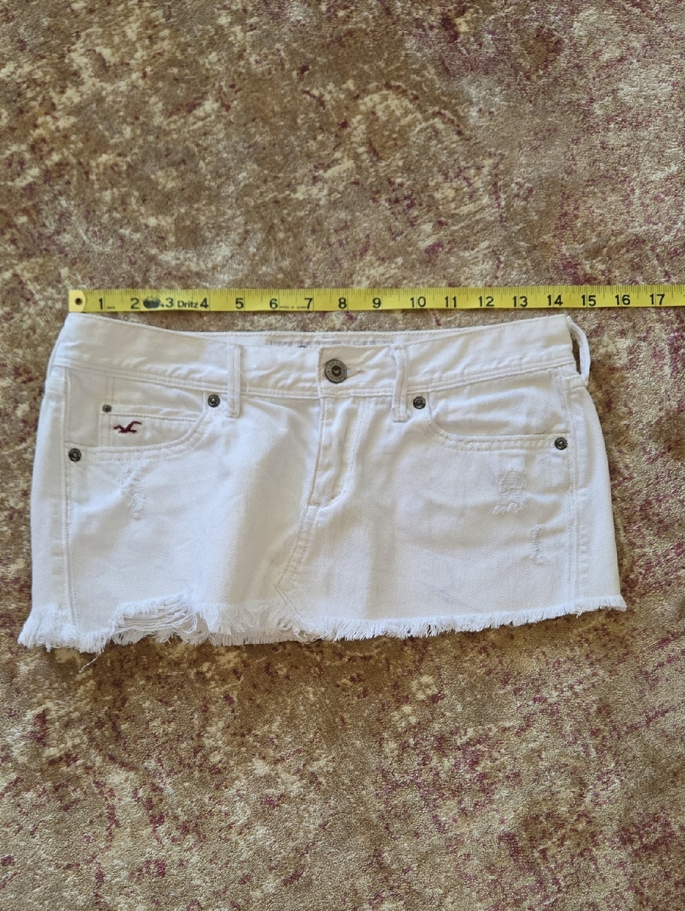 Hollister White Denim Mini Skirt
